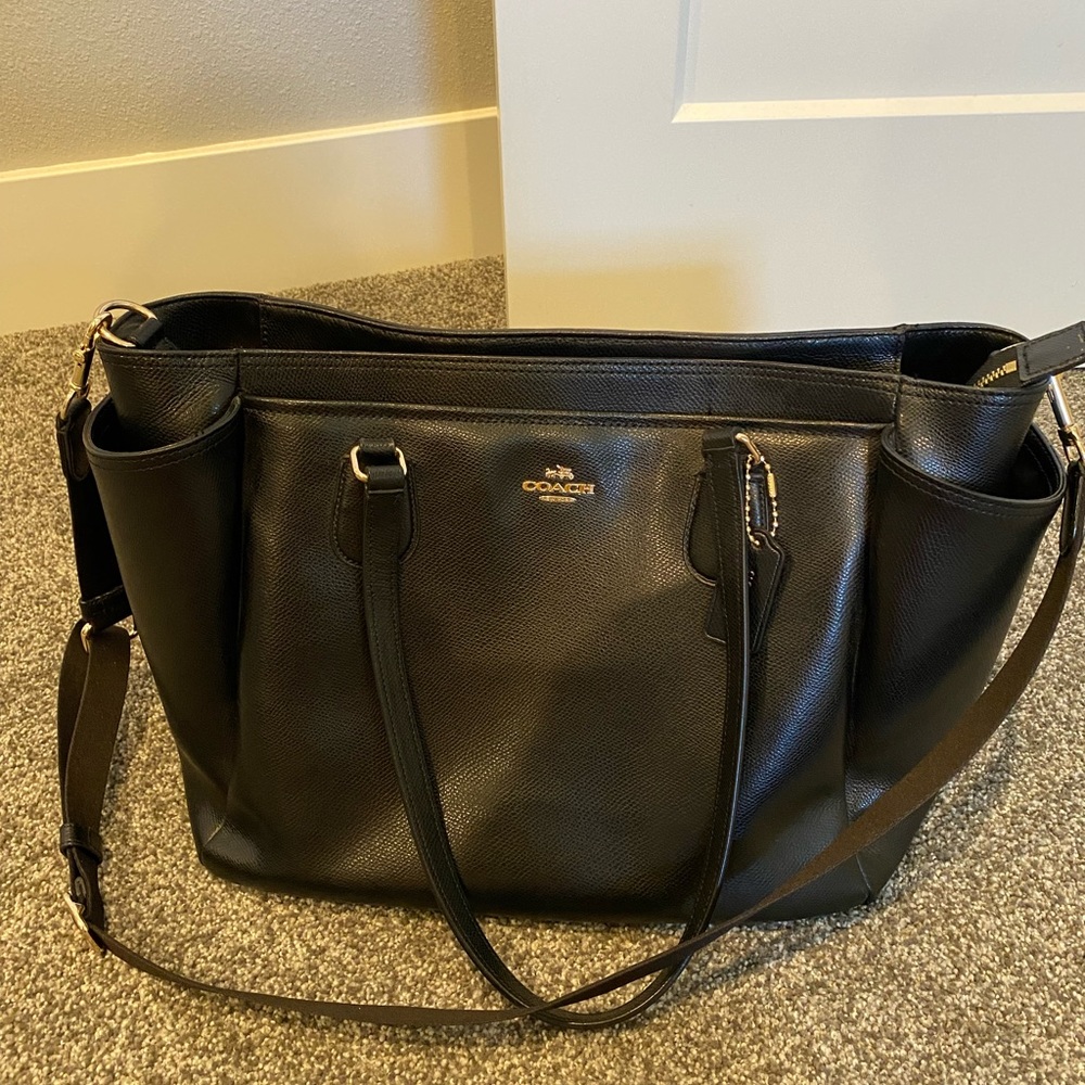 COPY - Gorgeous Coach Diaper Bag, Black Leather - Picture 2 of 7